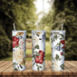 20 Oz Flower Digital Tumbler Cup Design
