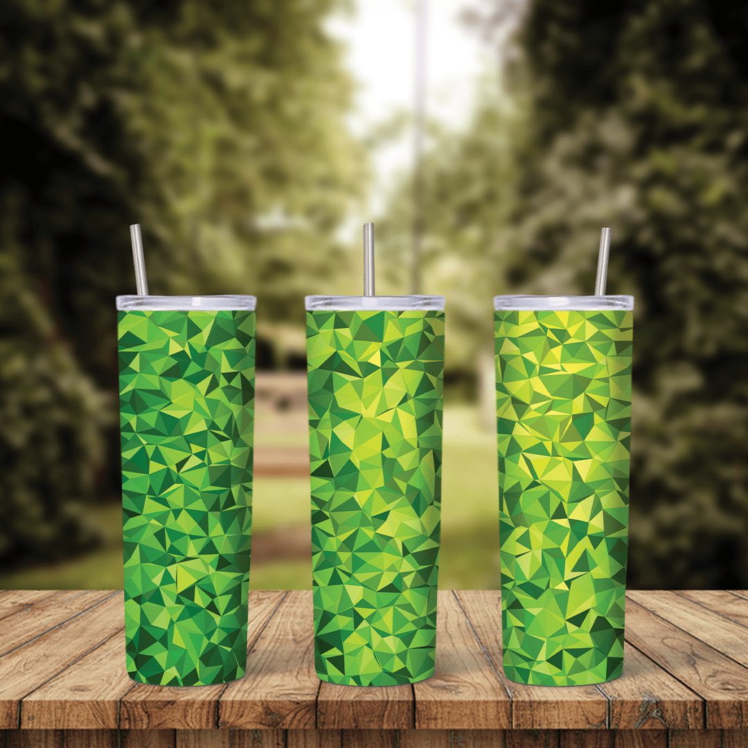 20 Oz Green Geometry Tumbler Cup Design