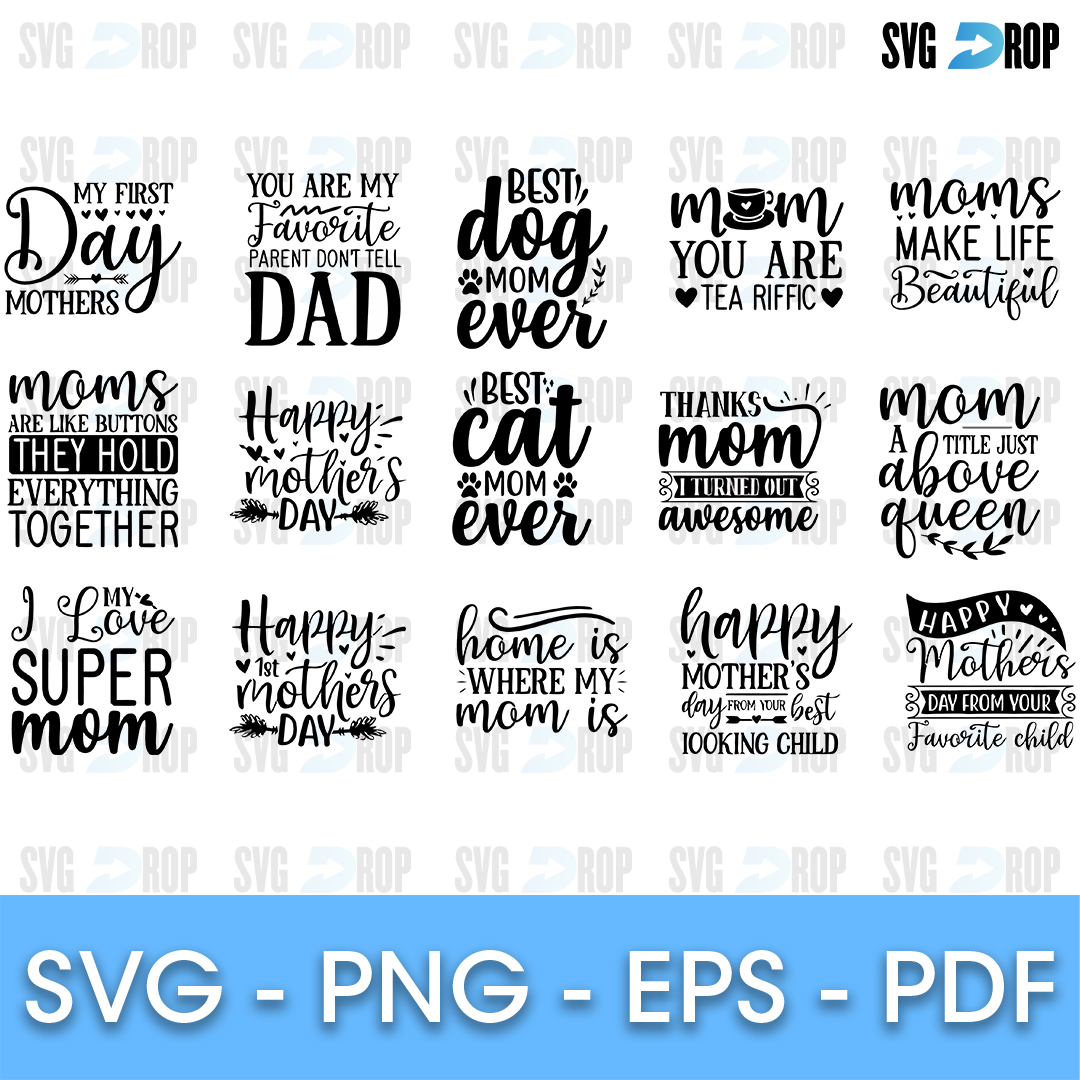 Mom Life Happy Mothers Day Bundle SVG