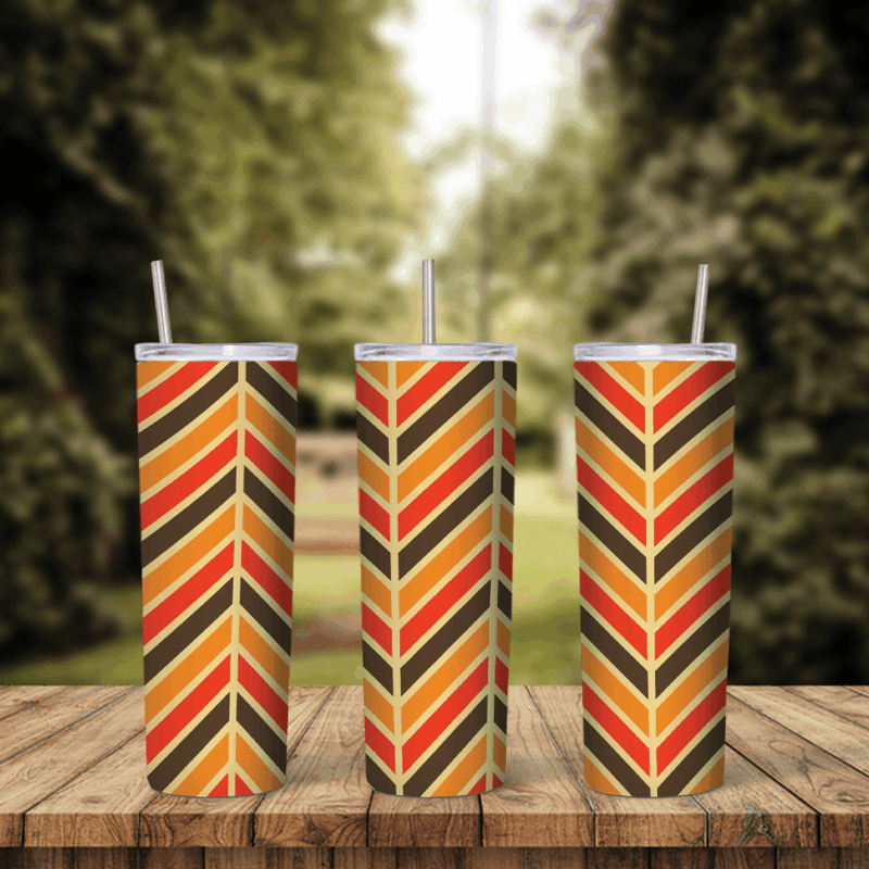 Orange Geometry 20 oz tumbler sublimation wrap