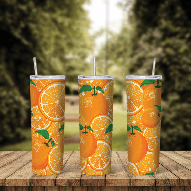 Orange 20 oz tumbler sublimation wrap