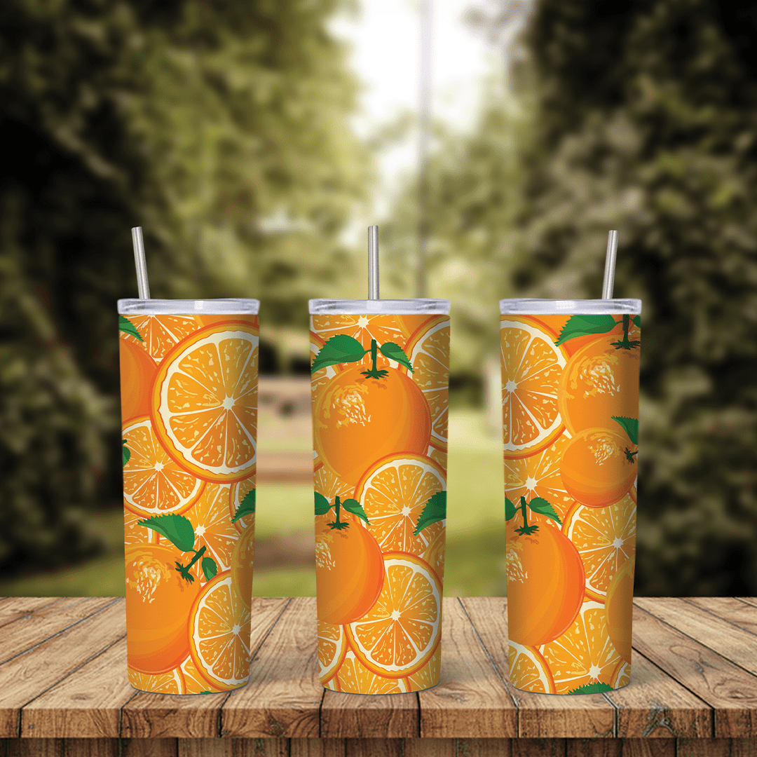 Orange 20 oz tumbler sublimation wrap