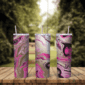 20 Oz Pink Marble Tumbler Cup Design