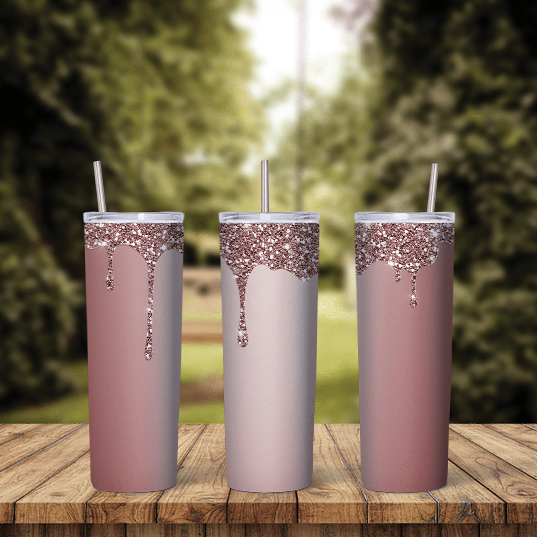 20 Oz Pink Neon Tumbler Cup Design