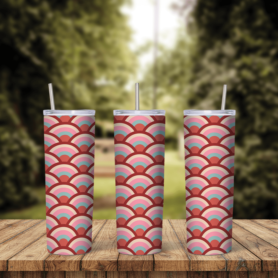 20 Oz Pink Pattern Tumbler Cup Design