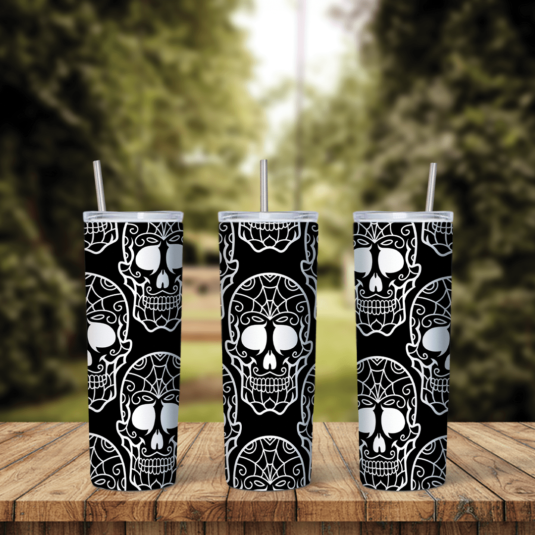 20 Oz Skull Tumbler Cup Design