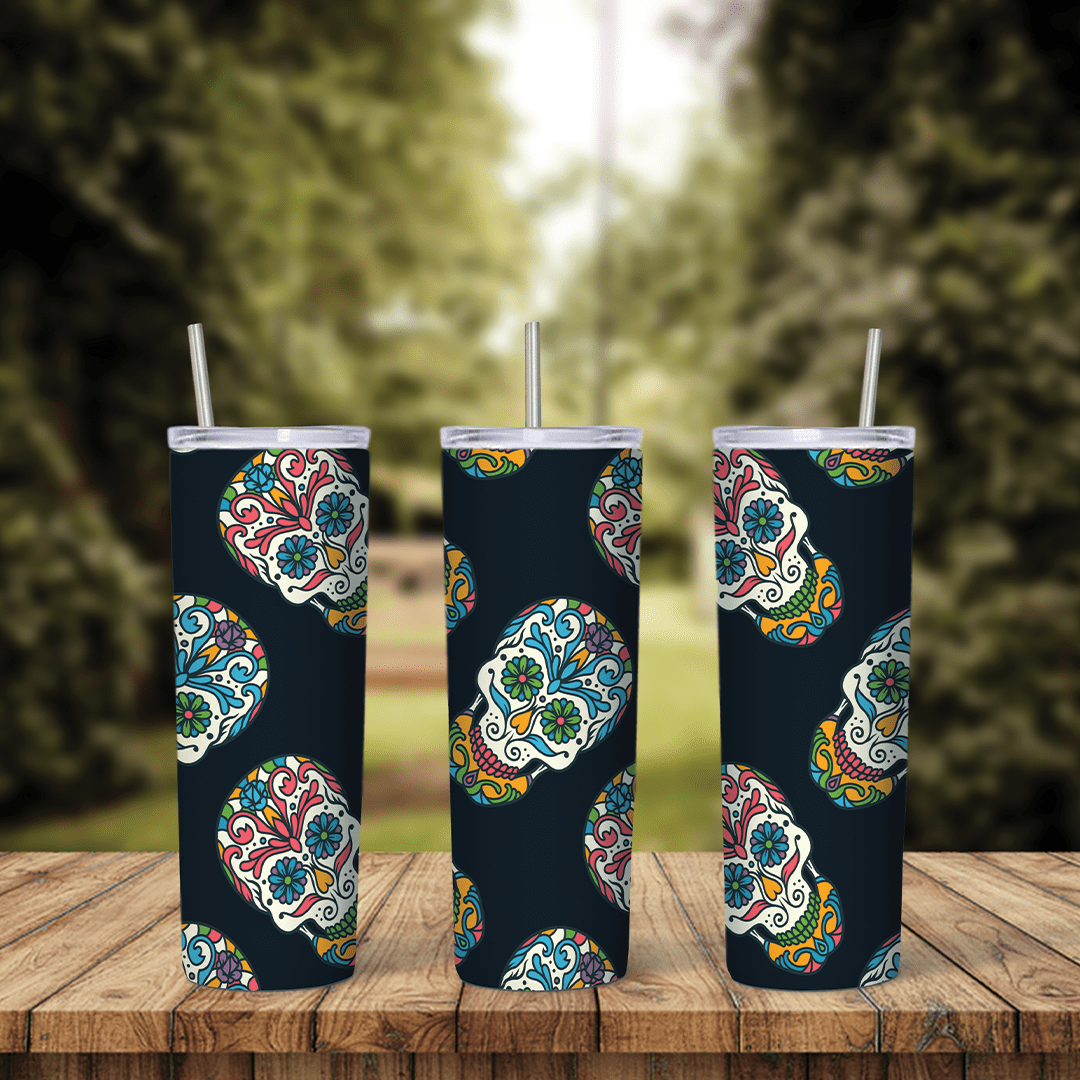 20 Oz Skull Tumbler Cup Design