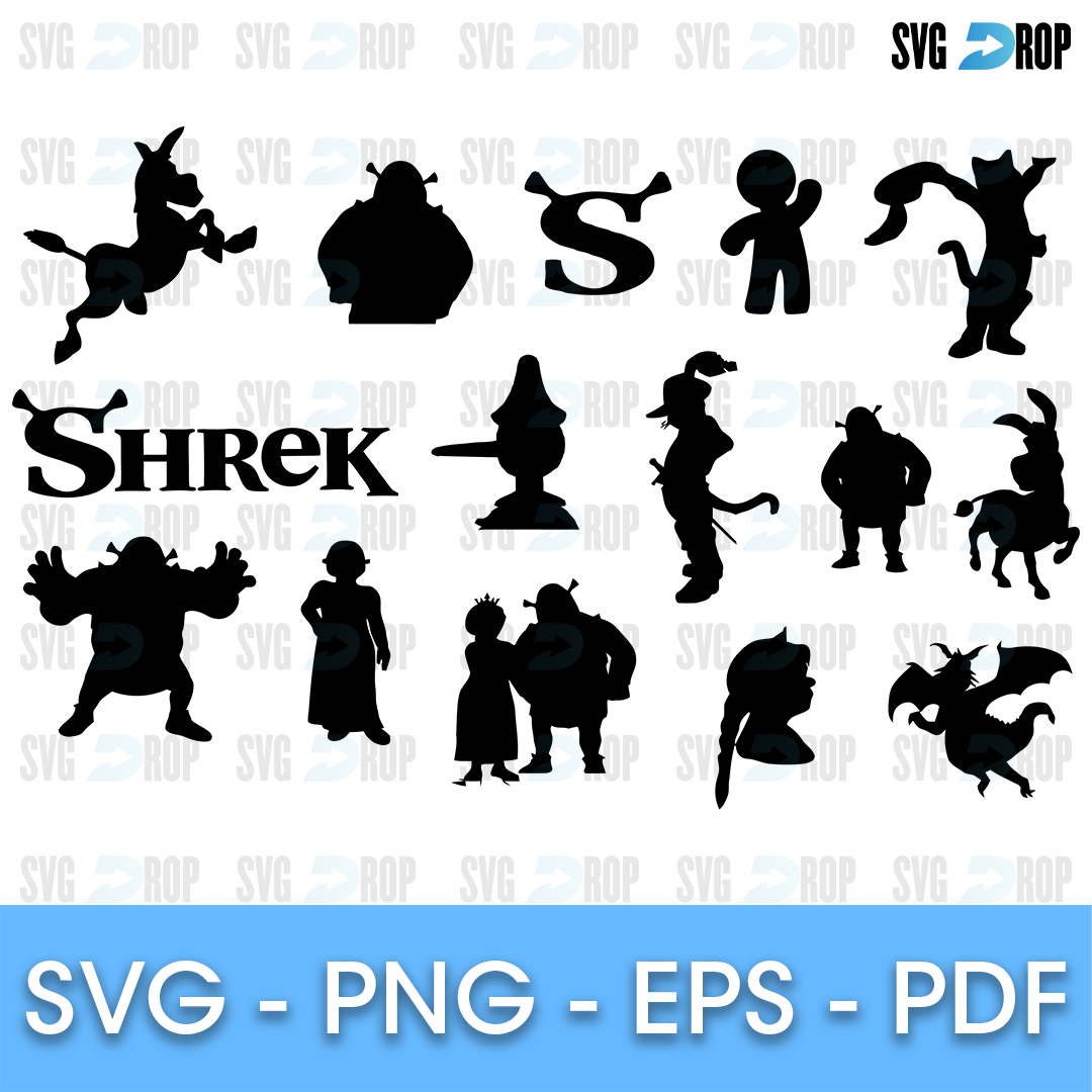 Shrek Shrek Png File Png Bundle Vector Cricut Silhouette -  in