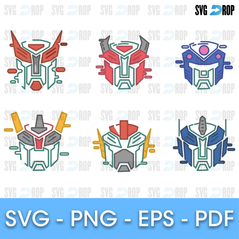 Transformers Outline Robot Heads Bundle SVG