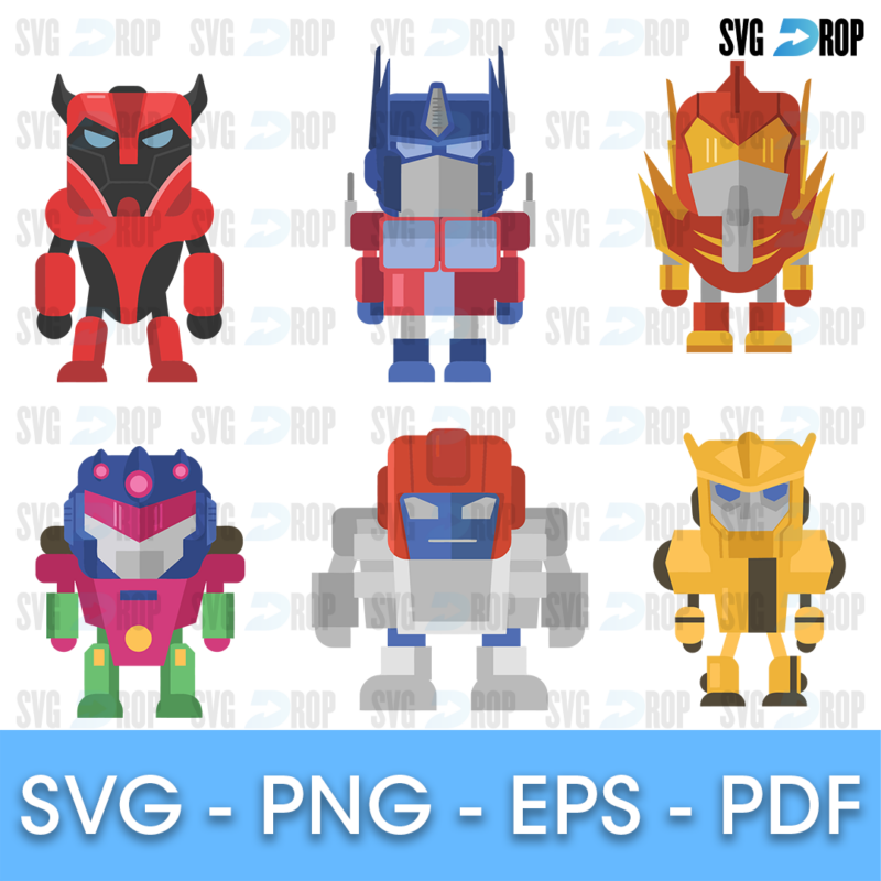 Transformers Chibi Robots Bundle SVG