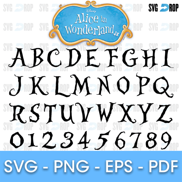 Free Printable Alice in Wonderland Monograms