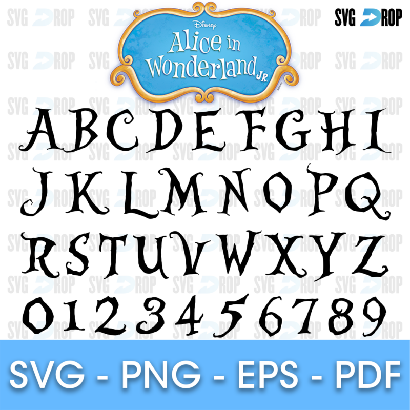 Alice In Wonderland Font SVG
