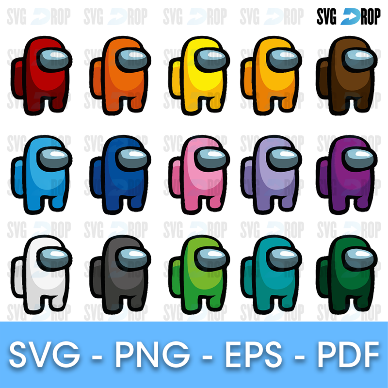 Among Us Colorful Crewmates Bundle SVG