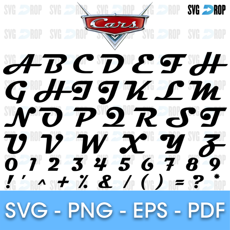 Cars Font SVG