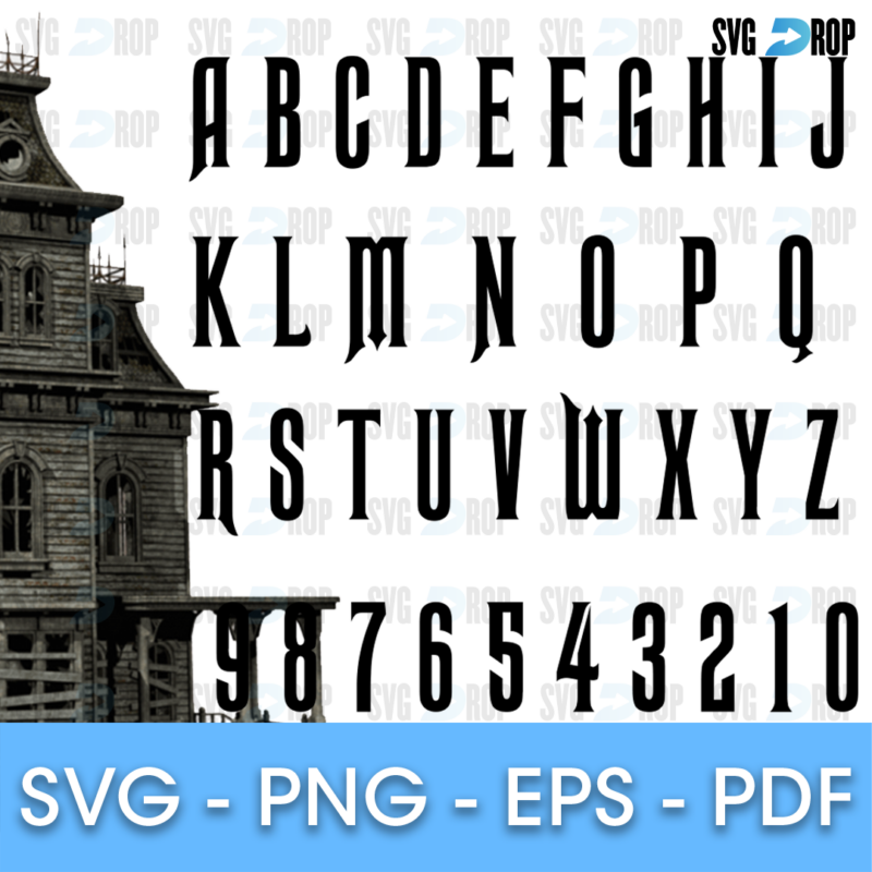 Haunted Mansion Font SVG