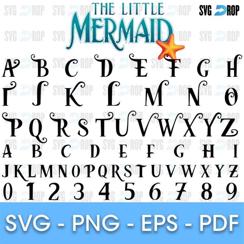 Little Mermaid Font SVG