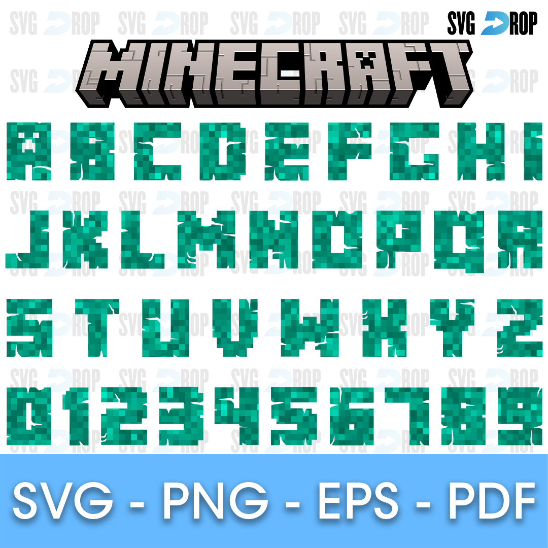 Minecraft Pixel Font SVG | SVG DROP
