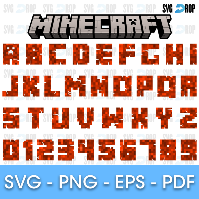 Minecraft Red Pixel Font SVG