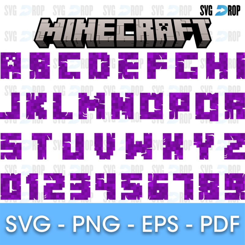 Minecraft Purple Pixel Font SVG
