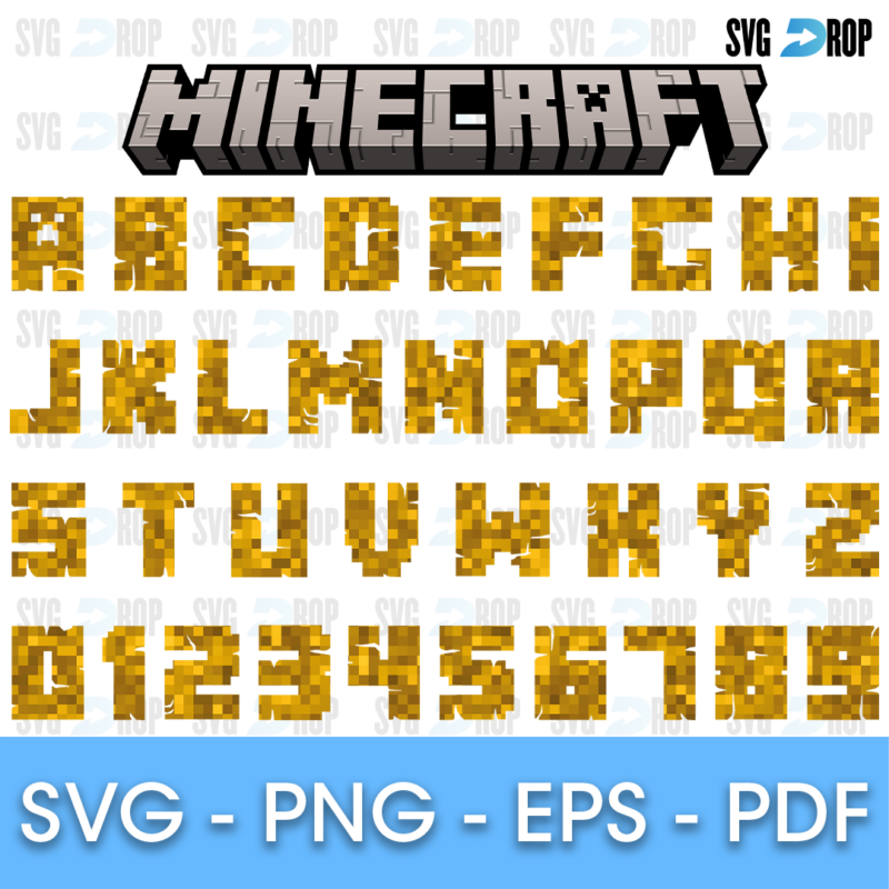 Minecraft Gold Pixel Font SVG