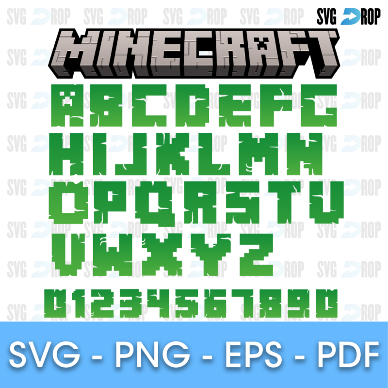 Minecraft Green Pixel Font SVG