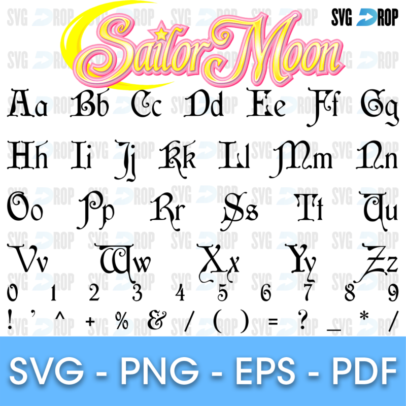 Sailor Moon Font SVG
