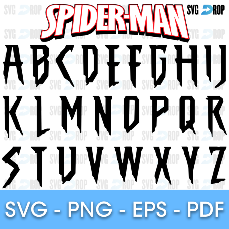 Spiderman Font SVG