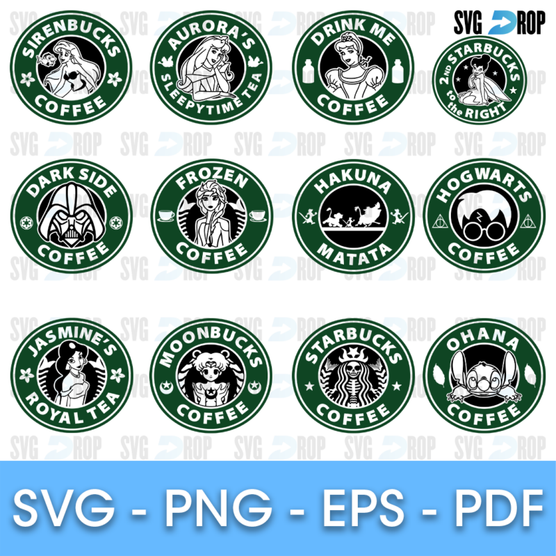 Disney Starbucks Bundle SVG