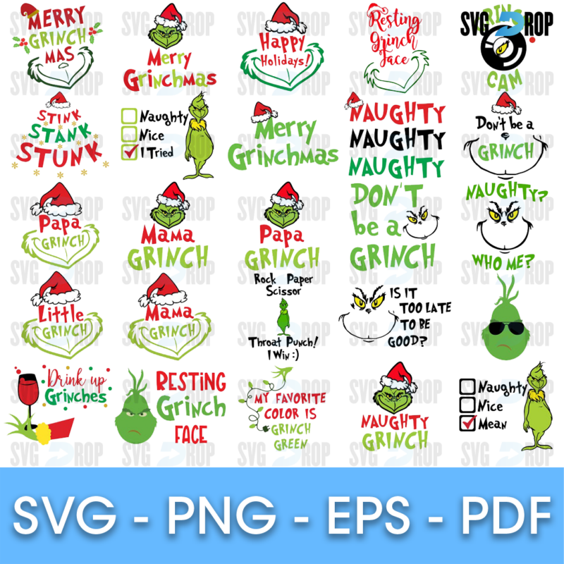 Grinch Family Sayings Bundle SVG