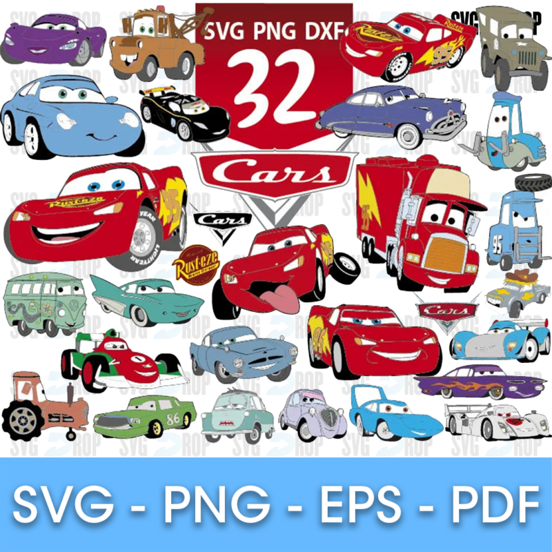 Cars Mack and Lightning McQueen Bundle SVG
