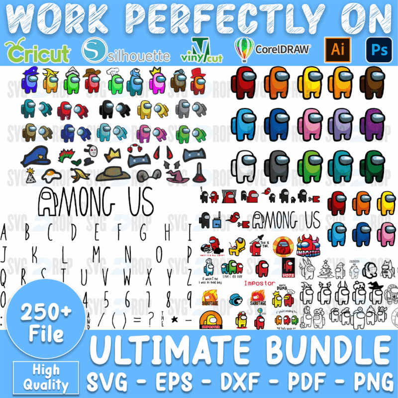 Ultimate 250 Among Us Bundle SVG