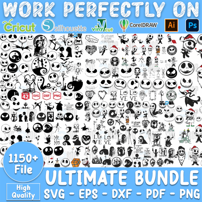 Ultimate 1150 Nightmare Before Christmas Bundle SVG