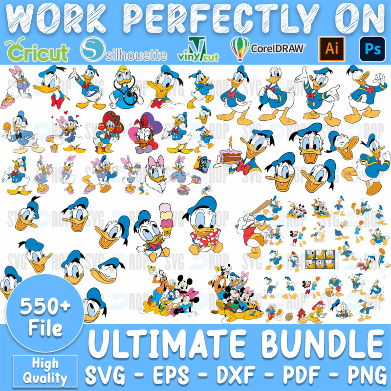 Ultimate 550 Donald Duck Bundle SVG