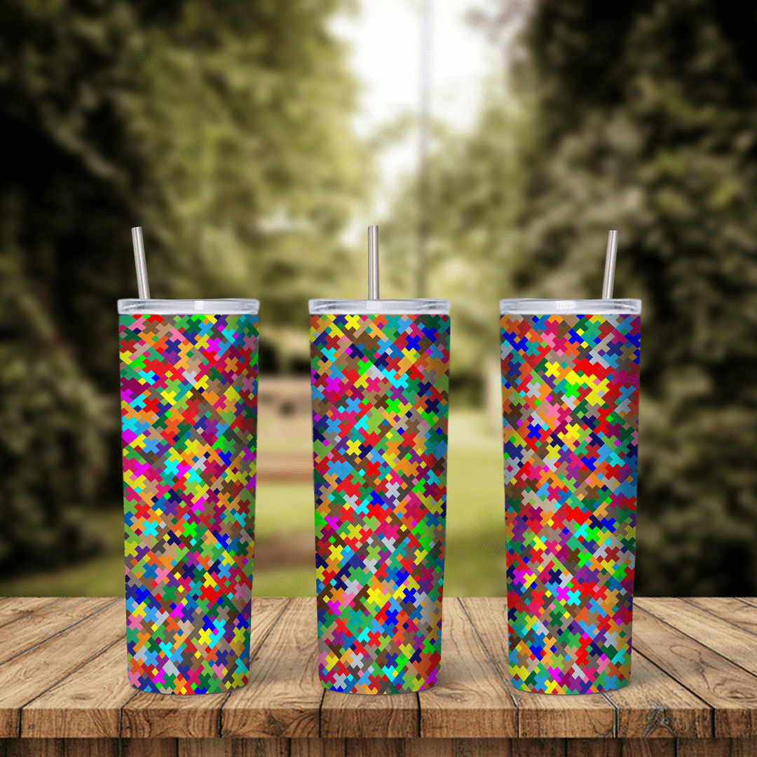 Puzzle 20 oz tumbler sublimation wrap