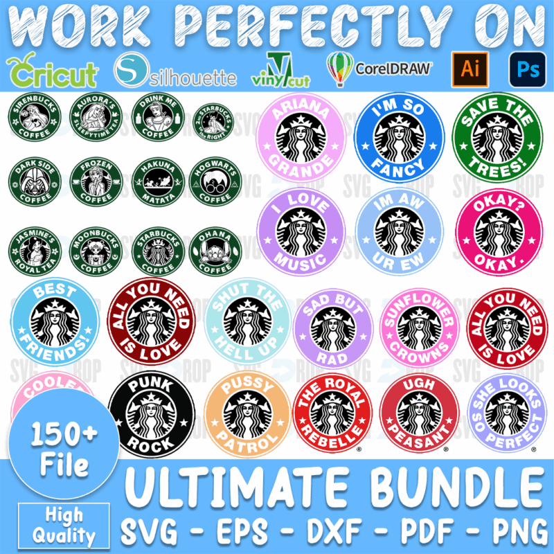 Ultimate 150 Starbucks Bundle SVG
