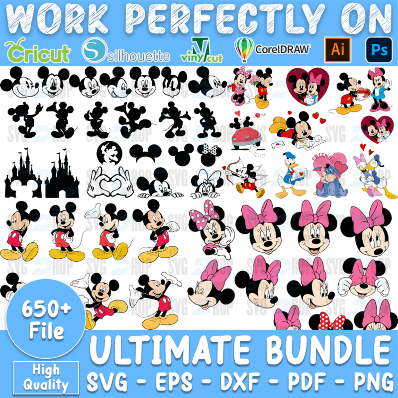 Ultimate 650 Mickey Mouse Bundle SVG