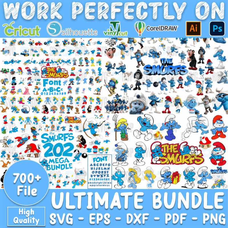 Ultimate 700 Smurfs Bundle SVG