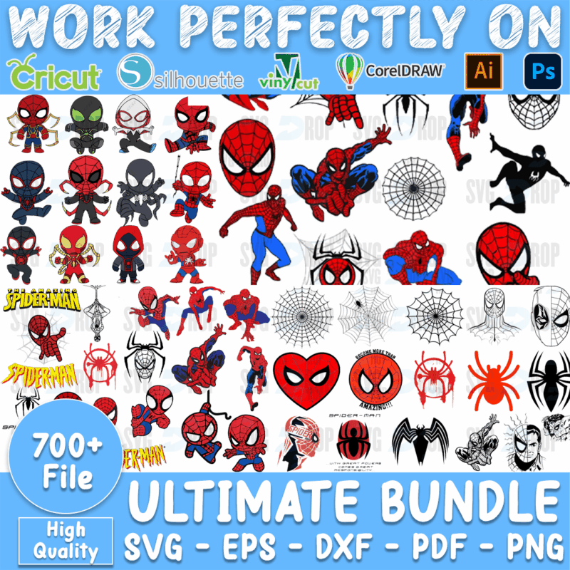 Ultimate 700 Spiderman Bundle SVG