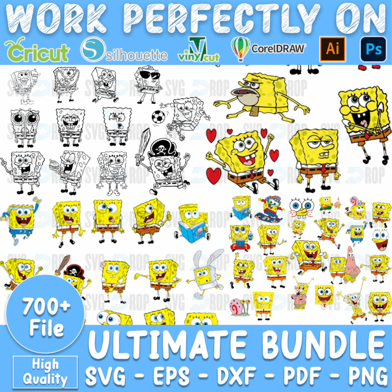 Ultimate 700 Sponge Bob Bundle SVG