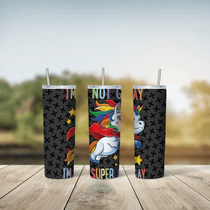 LGBT Unicorn 20 oz tumbler sublimation wrap