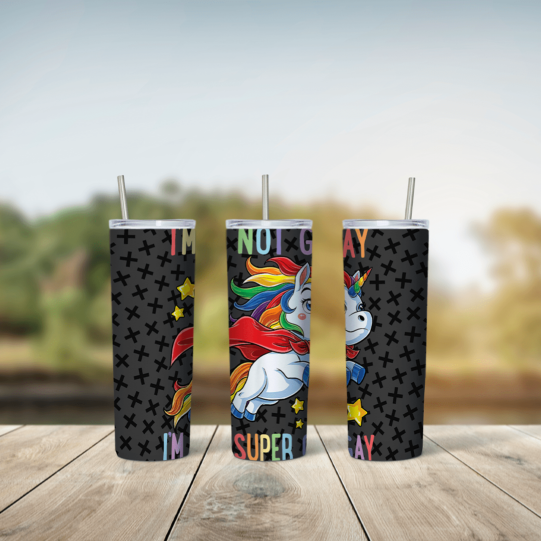 LGBT Unicorn 20 oz tumbler sublimation wrap
