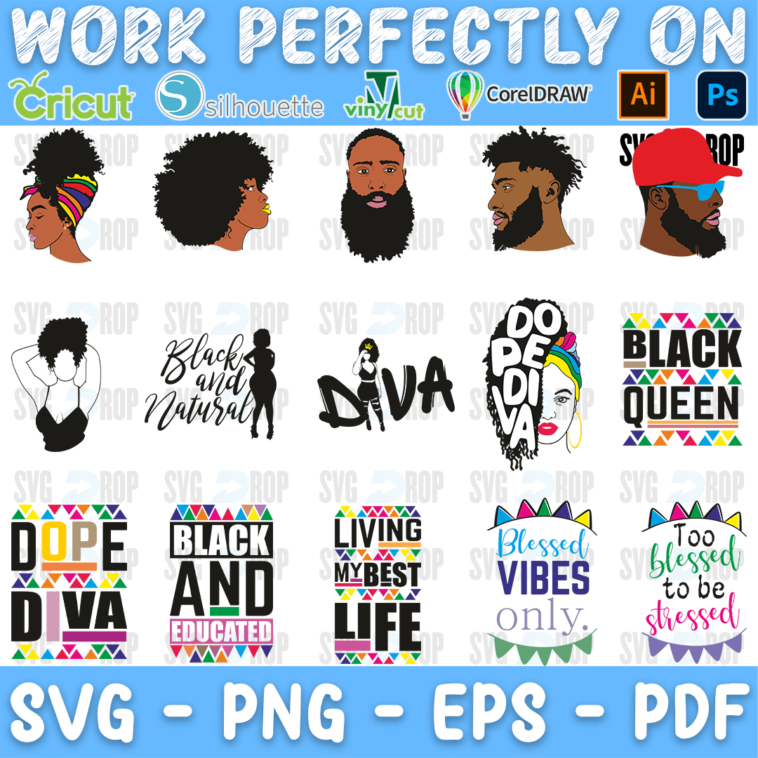 Afro Man Bundle SVG
