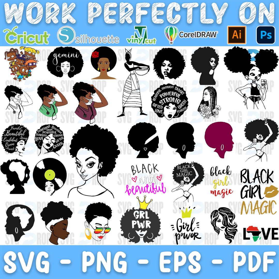 Afro Woman Bundle SVG