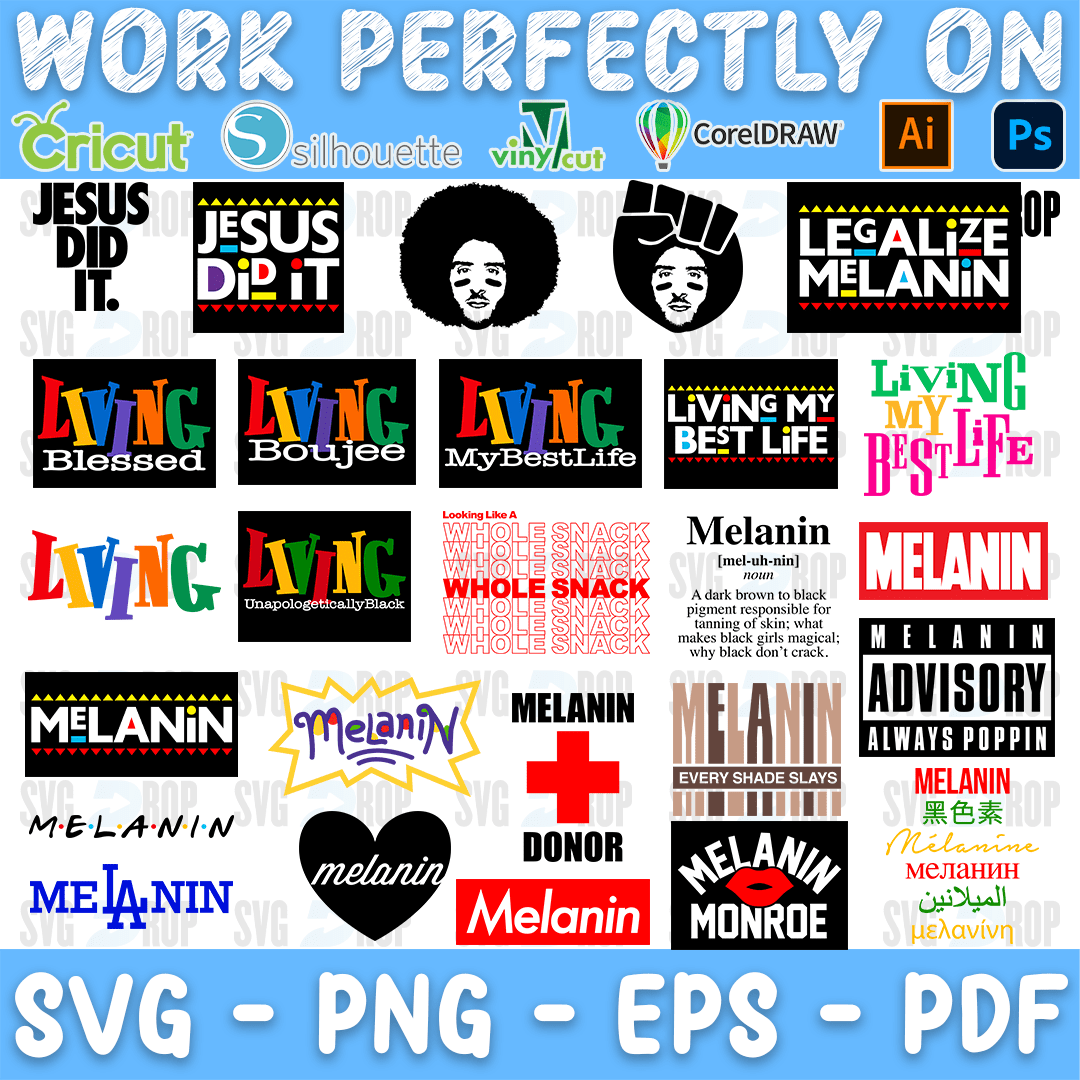 Afro Woman Legalize Melanin and Living Bundle SVG