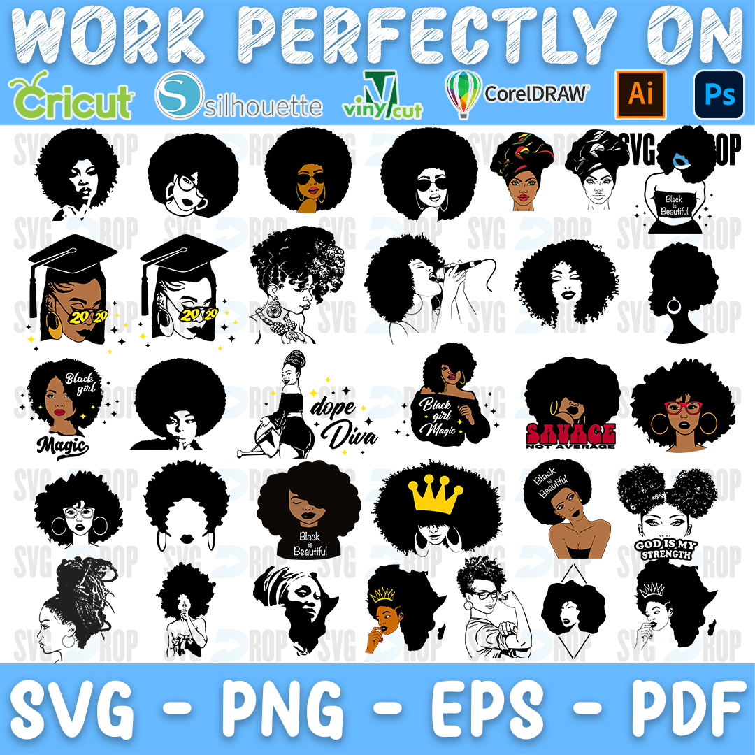 Afro Woman Graduate and Dope Diva Bundle SVG