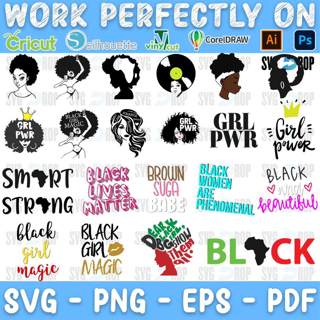 Afro Woman Bundle SVG
