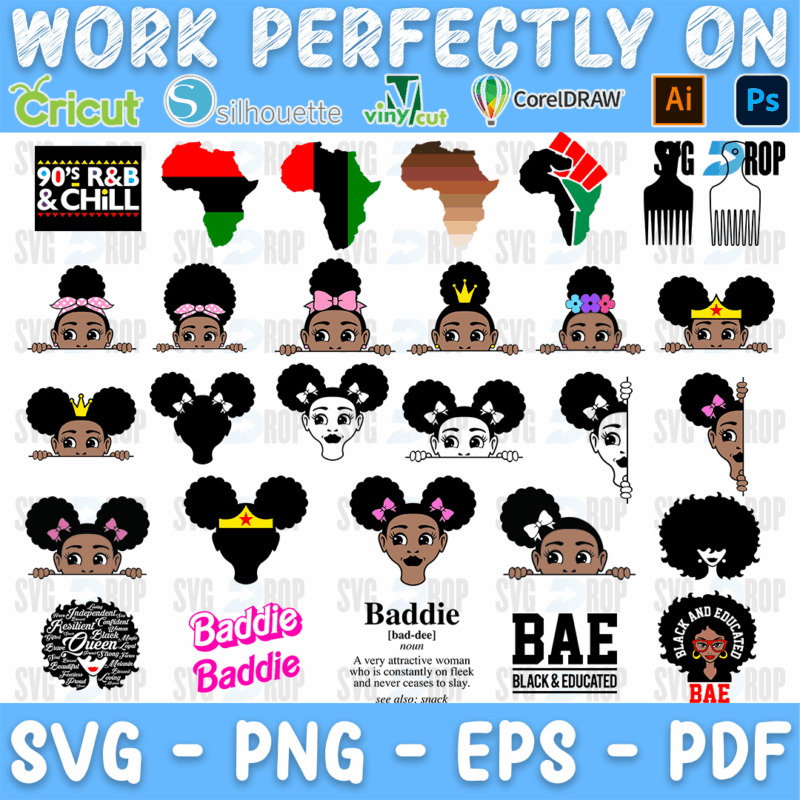 Afro Woman Bundle SVG