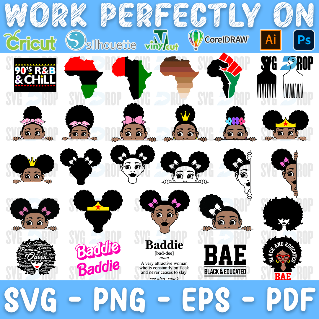 Afro Woman Bundle SVG
