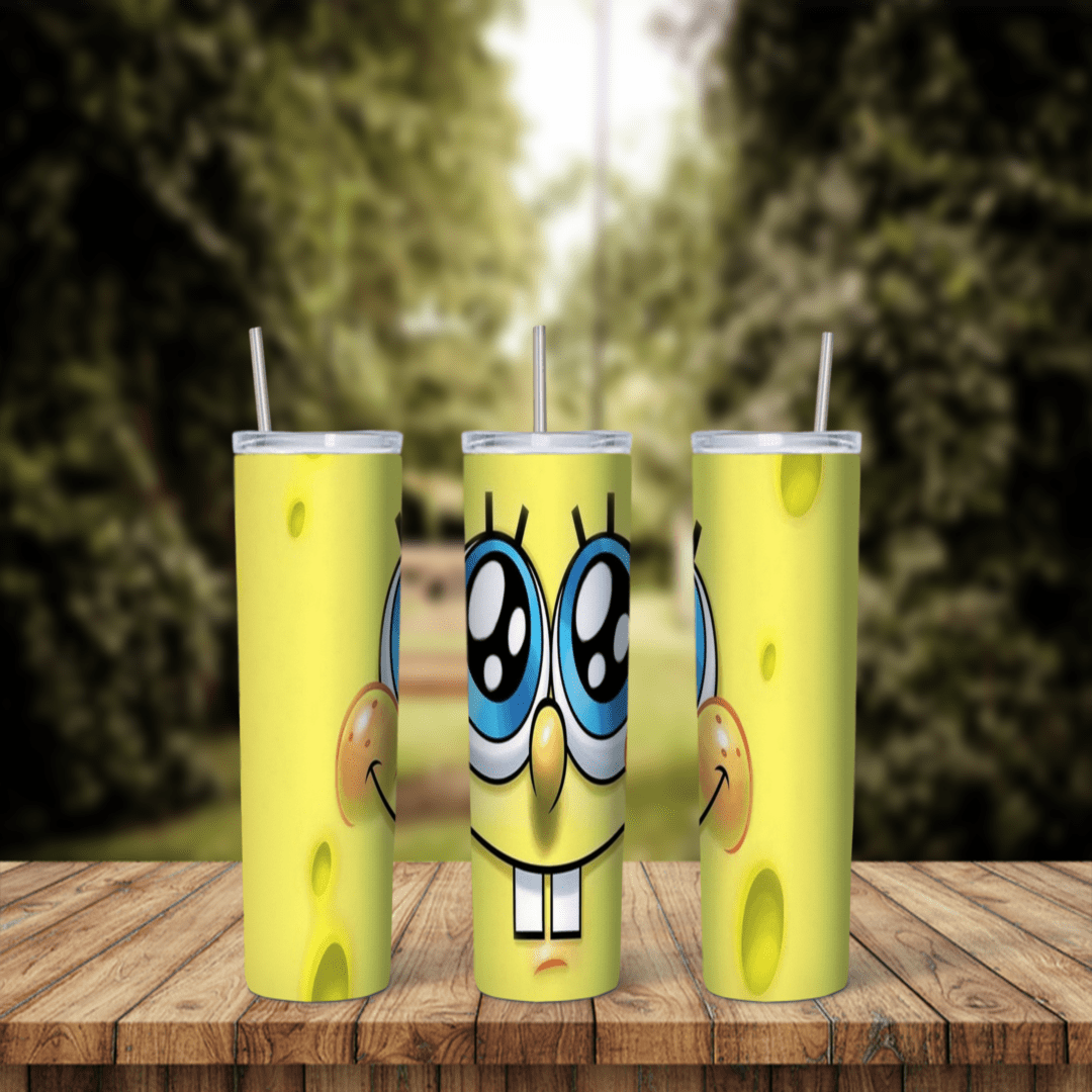 20 Oz Sponge Bob Big Eyes Face Tumbler Cup Design