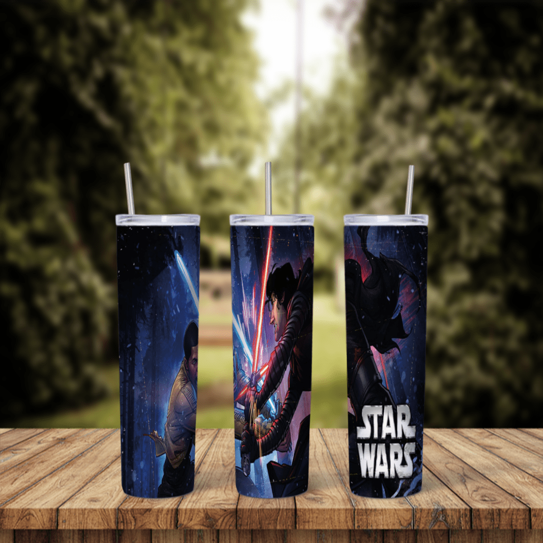20 Oz Star Wars Lightsaber Duel Tumbler Cup Design